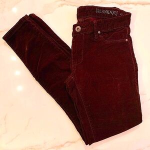 Blank Denim eggplant / Pinot noir / wine colored corduroy skinny pants
